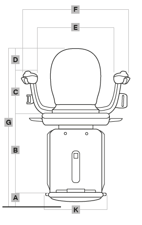 Acorn curved stairlift front view